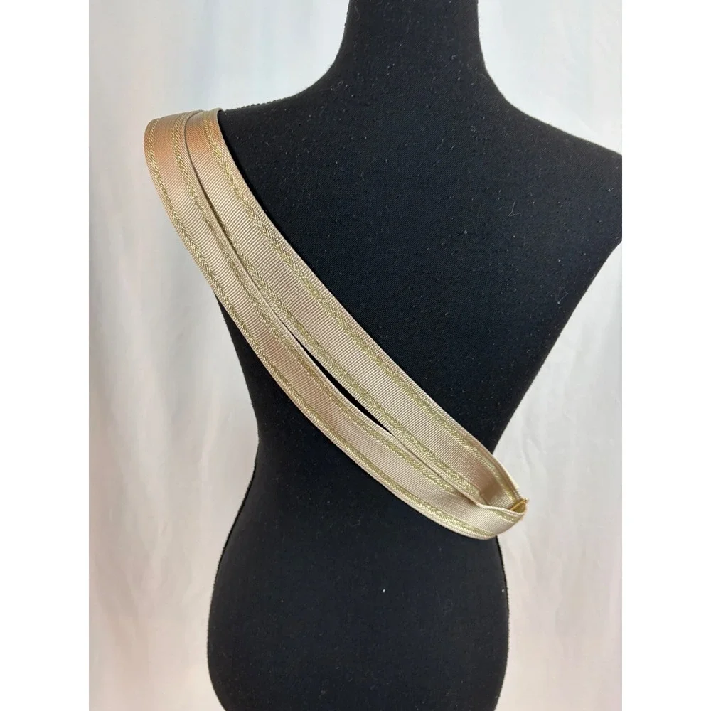 Cream Pebbled Faux Leather Crescent Sling Bag Crossbody Belt Bag Gold Hardware